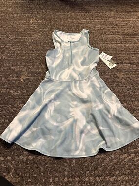 Threads 4 Thought Light Blue Swirl Tank Skater Dress